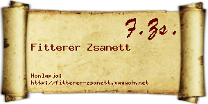 Fitterer Zsanett névjegykártya