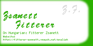zsanett fitterer business card